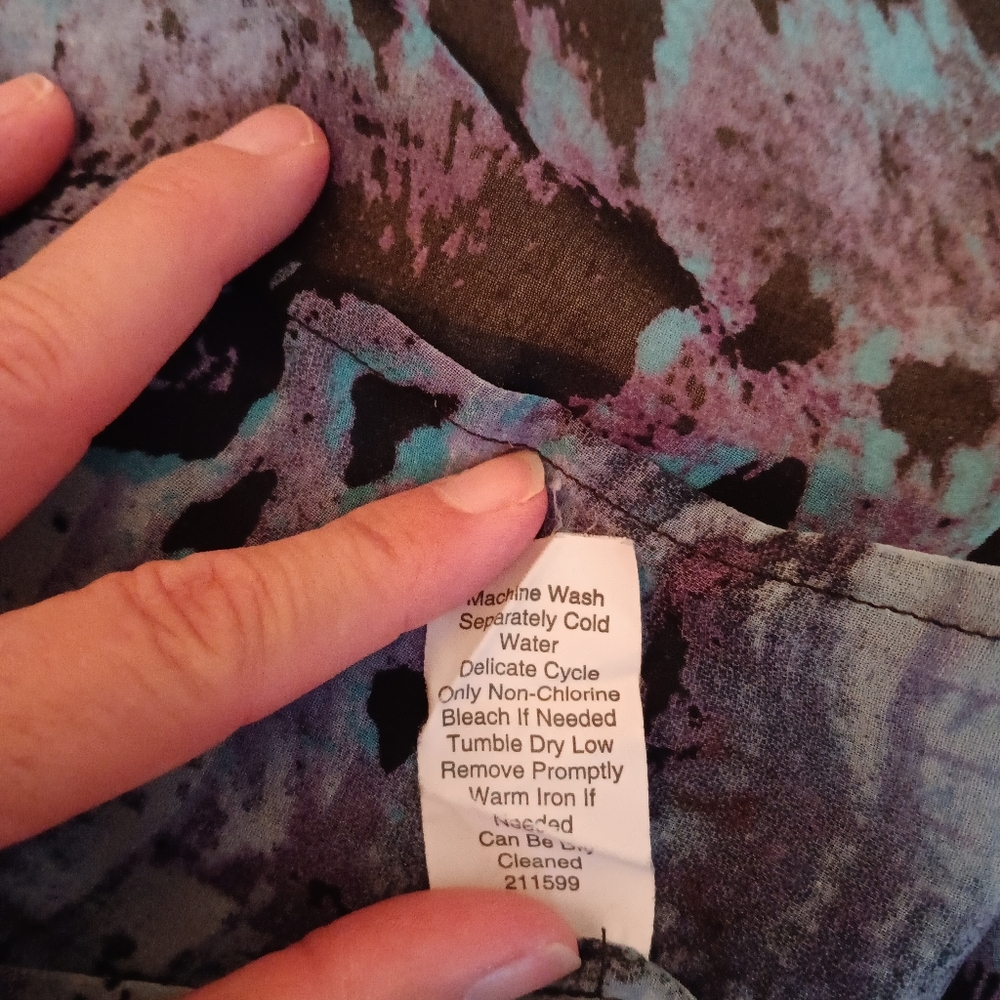 CAbi ~ Purple & Black Snakeskin Print Button-Down Blouse~Small - Picture 7 of 12